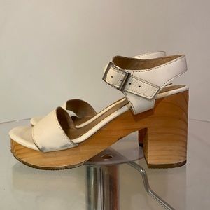 White American Apparel Wooden Sandals